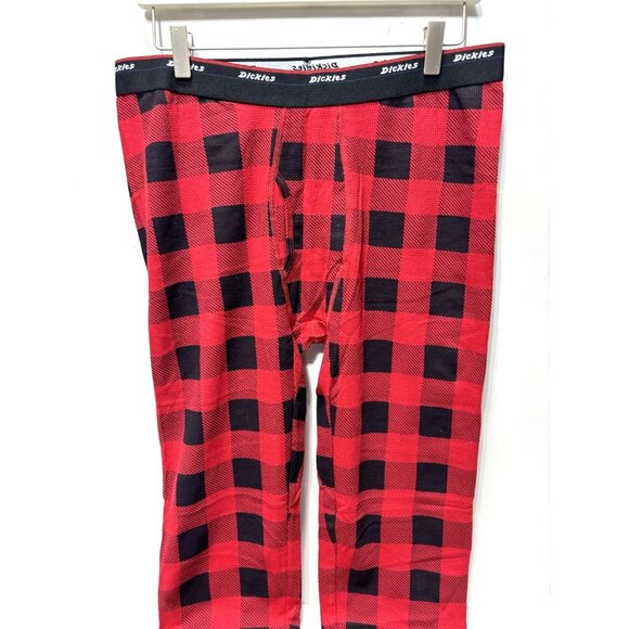 Mens Dickies Long Johns PJs Red & Black Plaid Pattern 41” Long Size Large, New! - Picture 3 of 7